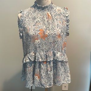 Floral ruffle blouse